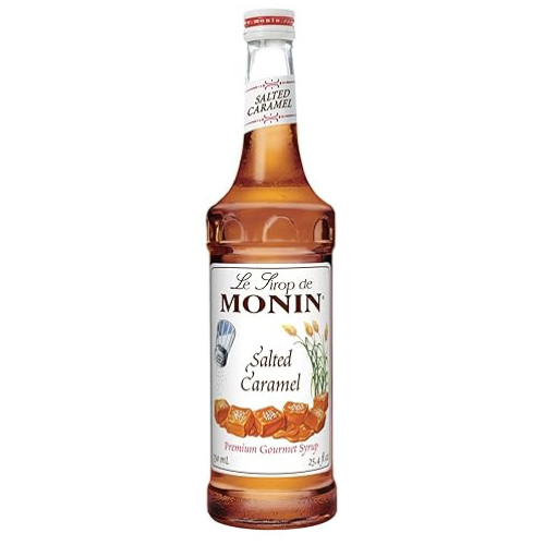 Monin - Salted Caramel Syrup, Natural Flavors, Great for Mochas, Lattes, Smoothies, Shakes, and Cocktails, Non-GMO, Gluten-Free (750 ml)