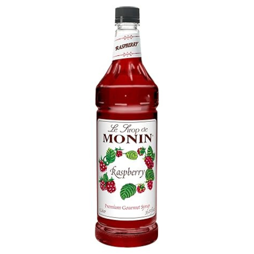 Monin - Raspberry Syrup, Sweet and Tart, Great for Cocktails and Lemonades, Gluten-Free, Non-GMO (1 Liter)
