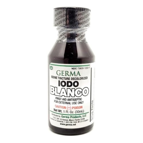 Germa Iodine Tincture Decolorized Colorless White Clear Iodo YODO Blanco Liquid