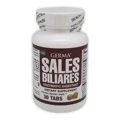 Germa Bile Salts Natural Dietary Supplement, for Liver Support / Sales Biliares Suplemento Dietetico Natural, Ayuda Higado 30 Tabs